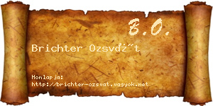Brichter Ozsvát névjegykártya